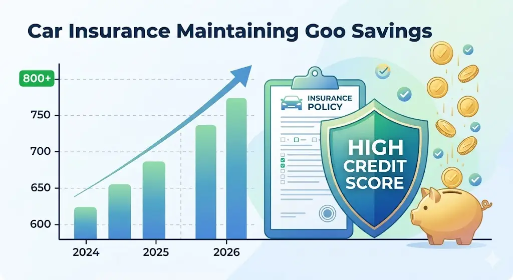 Maintain a good credit score to save on car insurance.