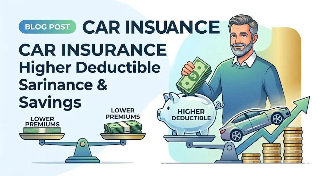 Opt for a higher deductible to save on car insurance.