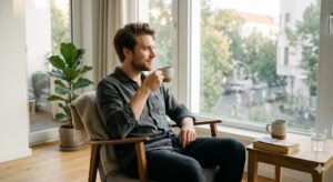 man stressed reading insurance policy after hospital bills