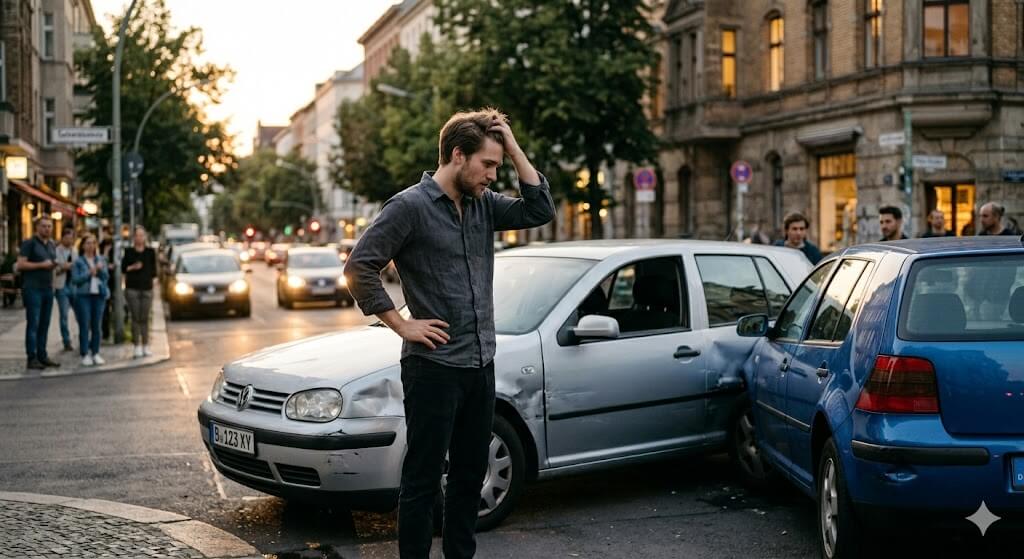 man stressed reading insurance policy after hospital bills