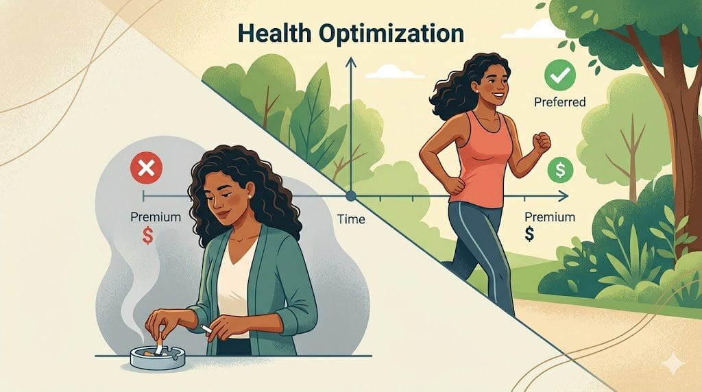 Improve Health Status for Life Insurance: Pref erred and Low Premium vs Red Status and High Premium.