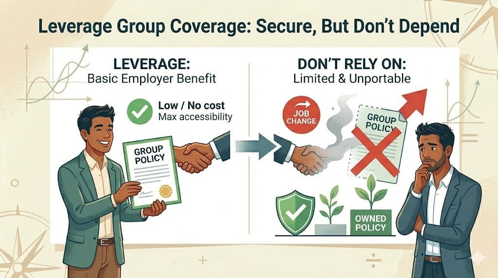 Group Life Insurance Employer Benefits vs Private Ownership Security and Job Change Risks.